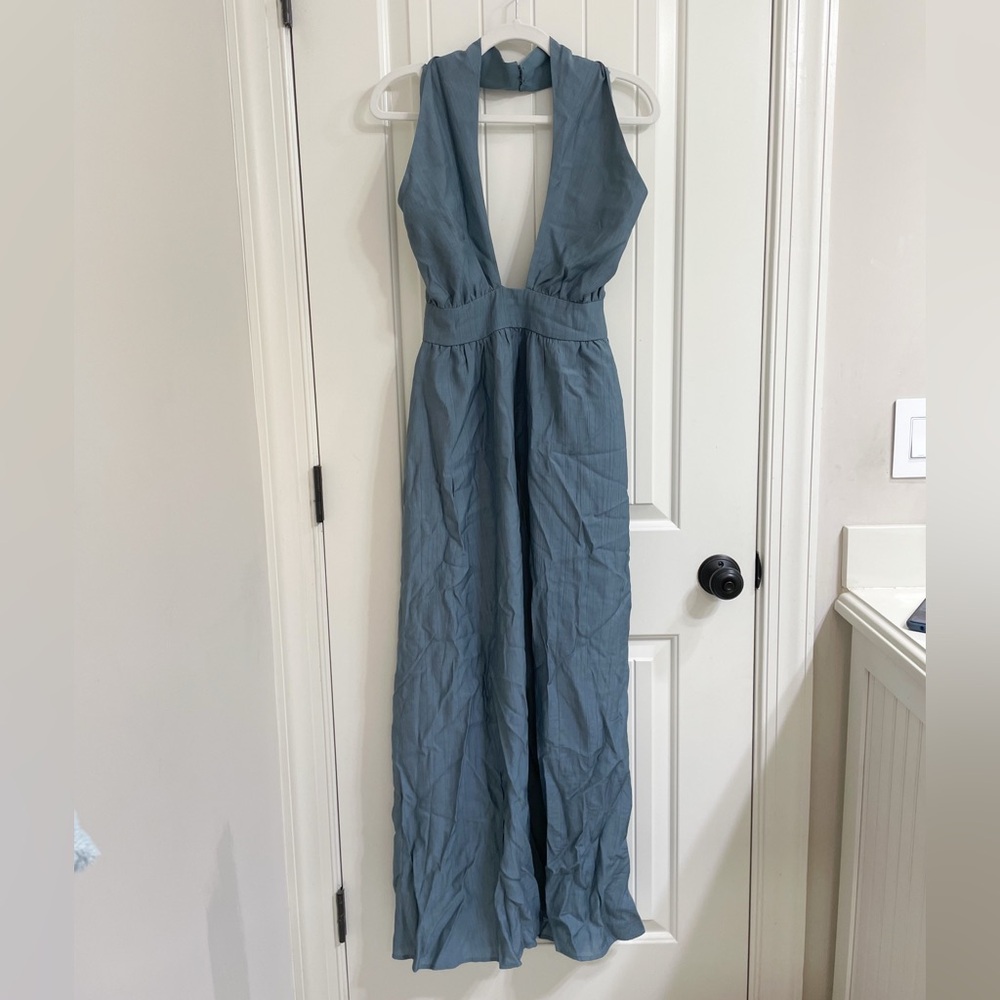 Forever 21 Indigo Halter Maxi Dress – Size S, NWT
